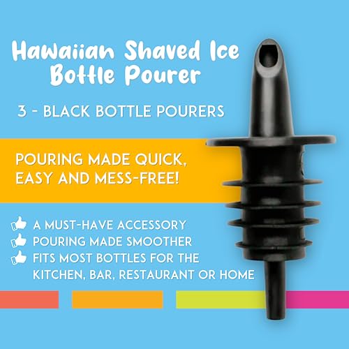 Professional Hawaiian Shaved Ice Syrup Dispenser Set - 3-Pack Precise Control
